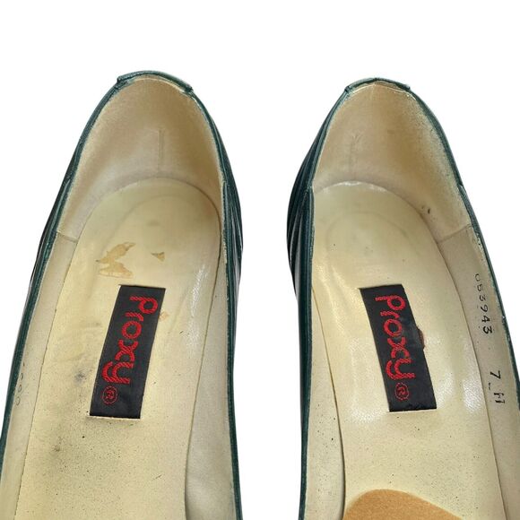 Vintage Proxy Green Leather Heels Size 7M - Picture 6 of 9